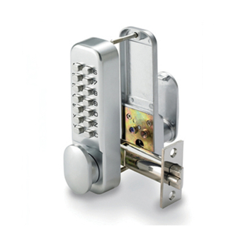 Digital Lock With Hold Open Satin Chrome