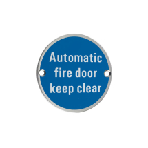 Invoke 'Automatic Fire Door Keep Clear' Sign SSS