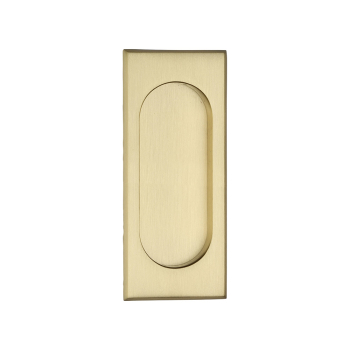 Invoke 105x44mm Flush Pull Handle Satin Brass Invoke 105x44mm Flush Pull Handle Satin Brass
