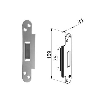 Winkhaus AV2 Flush Single Keep with Radius Strike Winkhaus AV2 Flush Single Keep with Radius Strike