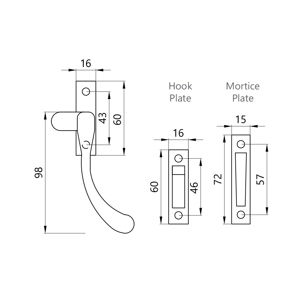 Bulb End Casement Window Fasteners