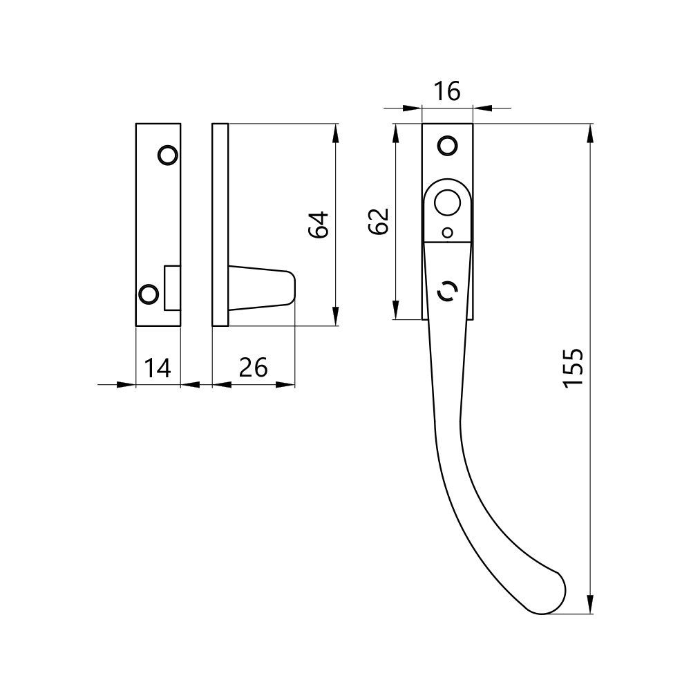 Hardwick Heritage Peardrop Locking Nightvent Fastener