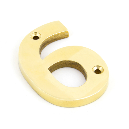 Anvil Polished Brass Numeral 6