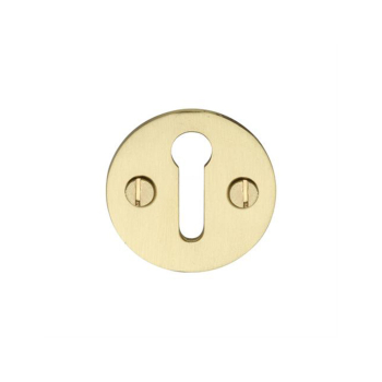Standard Round Keyhole Escutcheon - Satin Brass Standard Round Keyhole Escutcheon - Satin Brass