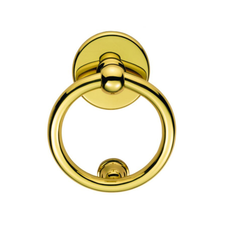 Ring Door Knocker Polished Brass 127mm