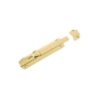 6Inch/152mm Surface Door Bolt Polished Brass