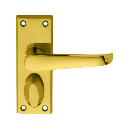 Victorian Straight Lever Privacy Polished Brass