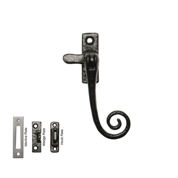 Kirkpatrick 1181 Black Casement Fastener RH c/w Wedge Plate Kirkpatrick 1181 Black Casement Fastener RH c/w Wedge Plate