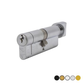 35/45 Security 1* Key/Turn Euro Cylinder Satin Chrome 35/45 Security 1* Key/Turn Euro Cylinder Satin Chrome