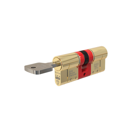 Ultion 30/40 Security 3* Double Euro Cylinder Polished Brass