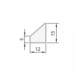 Exiwood Pinned Glazing Bead 15mm x 12mm x 5mm x 3m White