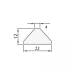 Exiwood Georgian Bevelled Bar 22mm x 12mm x 4mm x 3m White