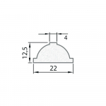 Exiwood Georgian Bar Ovolo 22mm x 12.5mm x 4mm x 3m White