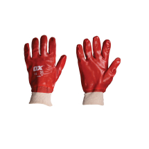 Red PVC Knitwrist Glove Red PVC Knitwrist Glove