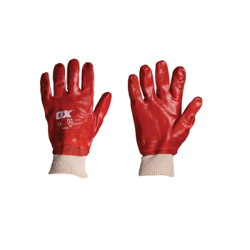 Red PVC Knitwrist Glove