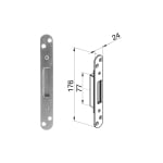 Winkhaus Single Keep with Flush Faceplate - Radius End  (44 & 56mm Doors)
