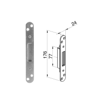 Winkhaus Single Keep with Flush Faceplate - Radius End  (44 & 56mm Doors)