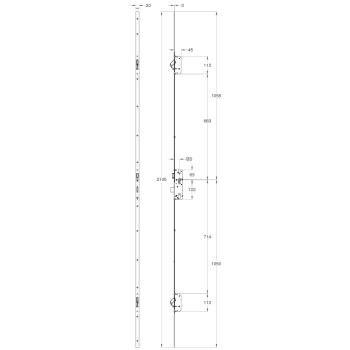 Winkhaus AV2 Auto Lock 45mm LH B/Set Full Length Door Bolt Winkhaus AV2 Auto Lock 45mm LH B/Set Full Length Door Bolt
