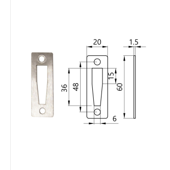 Single Flush Keep St.St. - 60 x 20 x 1.5mm Single Flush Keep St.St. - 60 x 20 x 1.5mm