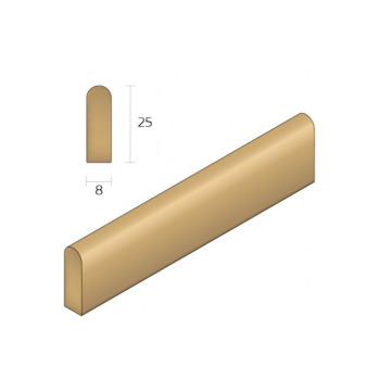 Q-Wood 25mm x 8mm Parting Bead 3m (No Groove for Seal)