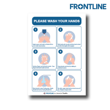 Frontline 297x210mm Foamex S/A Lam Sign CV-19'Hand Washing'
